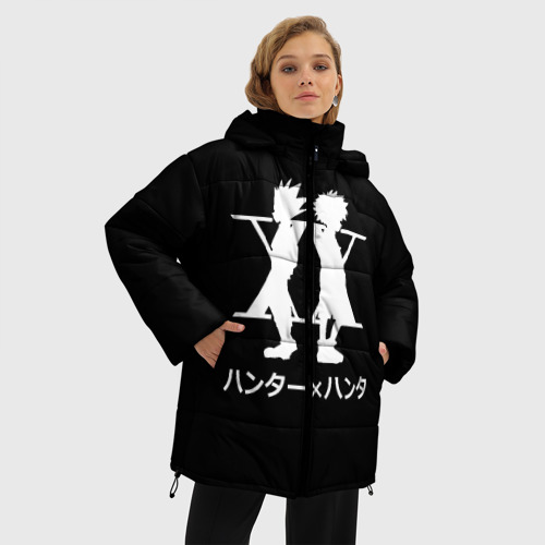 Женская зимняя куртка Oversize Logo Hunter, цвет черный - фото 3