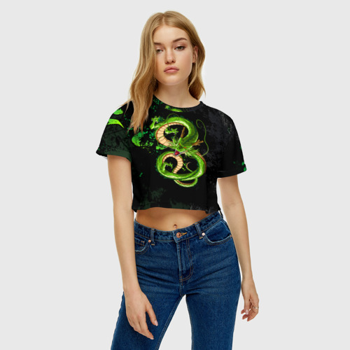 Женская футболка Crop-top 3D Шар дракона, цвет 3D печать - фото 3