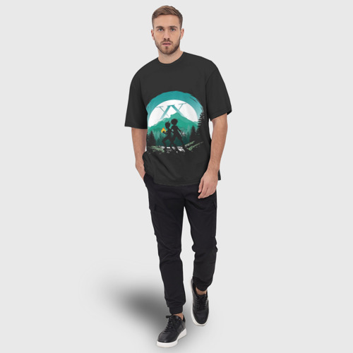 Мужская футболка oversize 3D HH в круге бирюзовом, цвет 3D печать - фото 5