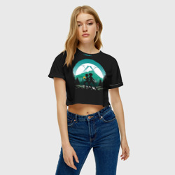 Женская футболка Crop-top 3D HH в круге бирюзовом - фото 2