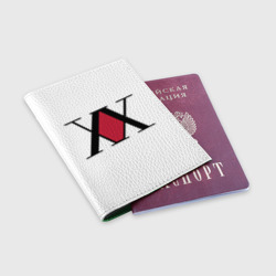 Обложка для паспорта матовая кожа XX посередине красное на белом - фото 2