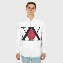 Мужская рубашка oversize 3D XX посередине красное на белом - фото 2