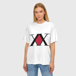 Женская футболка oversize 3D XX посередине красное на белом - фото 2