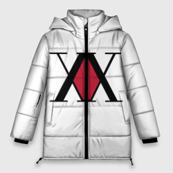 Женская зимняя куртка Oversize XX посередине красное на белом