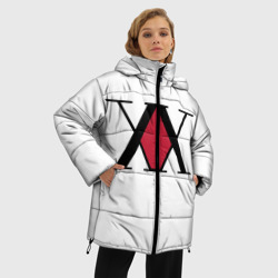 Женская зимняя куртка Oversize XX посередине красное на белом - фото 2