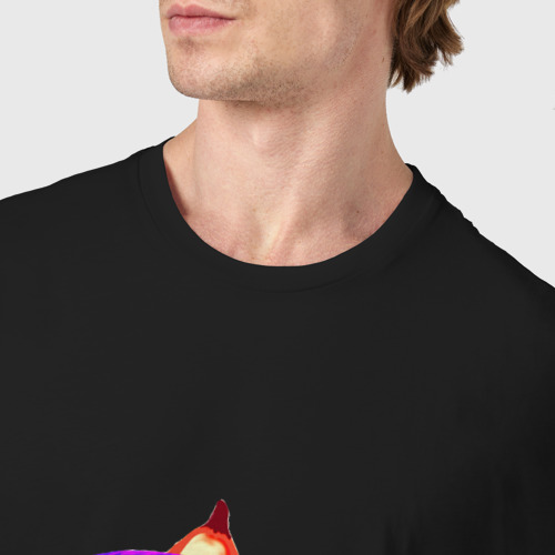 Мужская футболка хлопок Грибы, цвет черный - фото 6