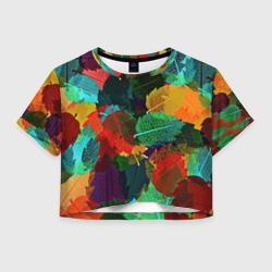 Женская футболка Crop-top 3D Abstract Autumn Leaves