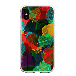 Чехол для iPhone XS Max матовый Abstract Autumn Leaves