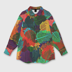 Мужская рубашка oversize 3D Abstract Autumn Leaves