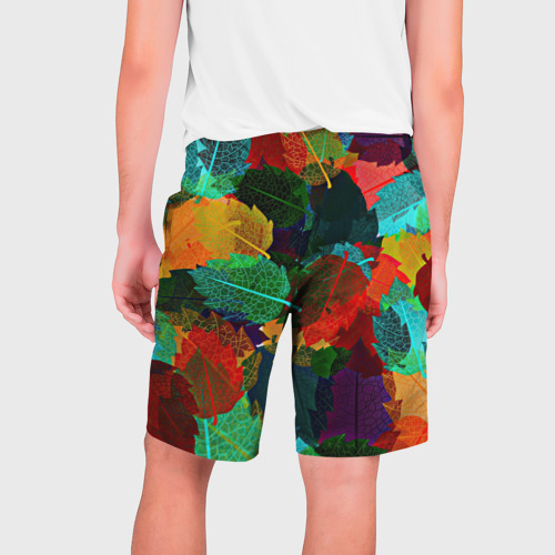 Мужские шорты 3D с принтом Abstract Autumn Leaves, вид сзади #1