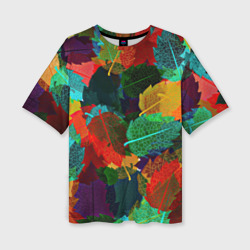 Женская футболка oversize 3D Abstract Autumn Leaves