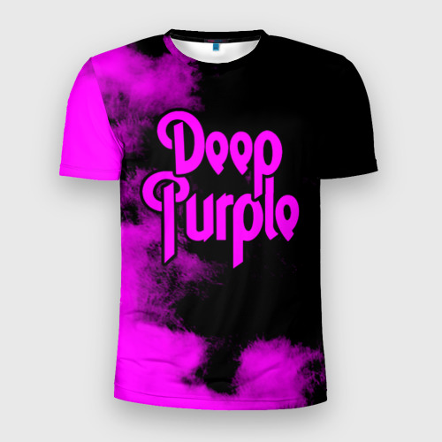 Мужская приталенная футболка с принтом Deep Purple, вид спереди №1