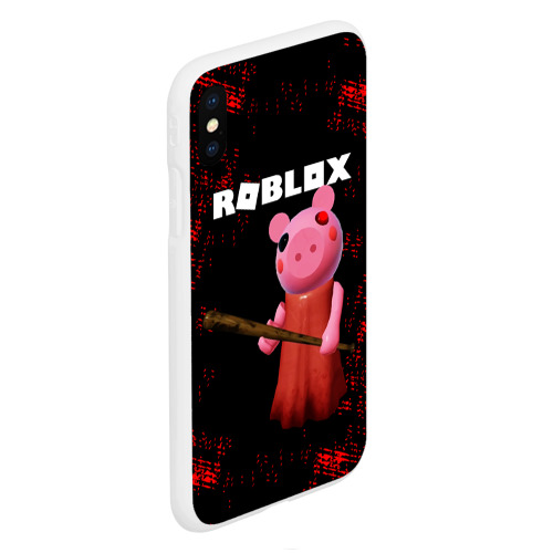Чехол для iPhone XS Max матовый с принтом ROBLOX PIGGY - СВИНКА ПИГГИ, вид сбоку #3