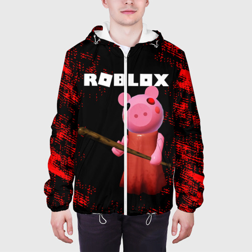 Мужская куртка 3D Roblox Piggy - Свинка Пигги, цвет 3D печать - фото 4