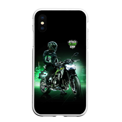 Чехол для iPhone XS Max матовый Kawasaki Ninja Cup, цвет белый