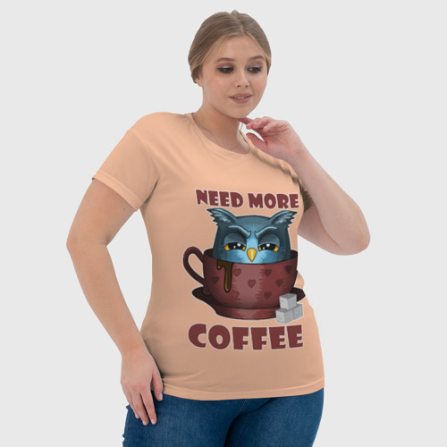 Женская футболка 3D с принтом Нужно Больше Кофе, фото #4