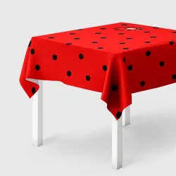 Скатерть 3D Божья коровка на горошке