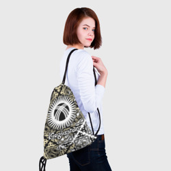 Рюкзак с принтом Киргизия - национальный орнамент для любого человека, вид спереди №4. Цвет основы: белый