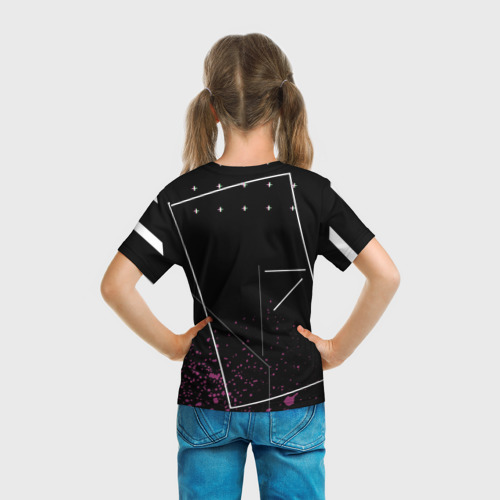 Детская футболка 3D с принтом Пожилой школьник, вид сзади #2