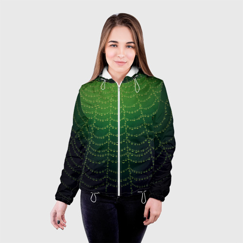 Женская куртка 3D Паутина в лесу, цвет белый - фото 3