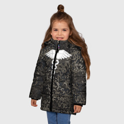 Зимняя куртка для девочек 3D Кадуцей Змеиная кожа - фото 2