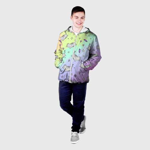 Мужская куртка 3D Кавайные котики, цвет 3D печать - фото 3