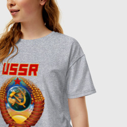 Женская футболка хлопок Oversize СССР старая школа - фото 2