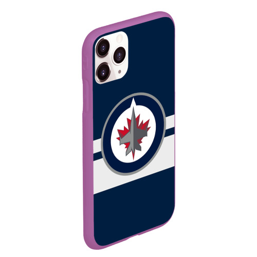 Чехол для iPhone 11 Pro Max матовый Виннипег Джетс НХЛ, цвет фиолетовый - фото 3