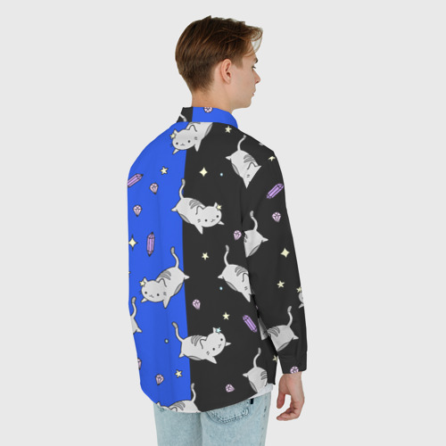 Мужская рубашка oversize 3D с принтом Кисы, вид сзади #2