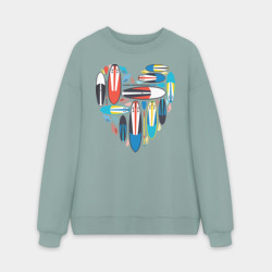 Мужской свитшот oversize без начеса хлопок Sup serfing love