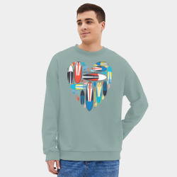 Мужской свитшот oversize без начеса хлопок Sup serfing love - фото 2