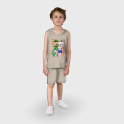 Детская пижама с шортами хлопок Киллуа Золдик и Гон Фрикс иероглифы - фото 2
