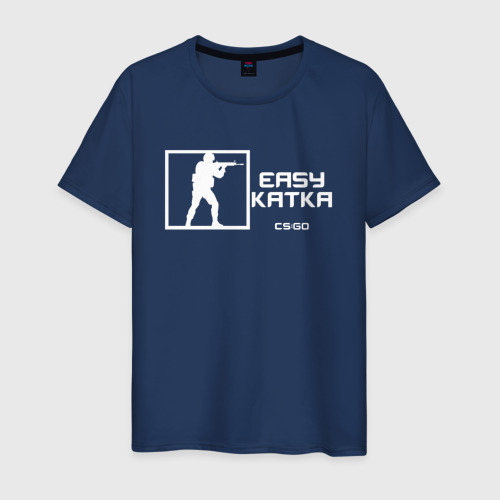 Мужская футболка хлопок CS GO Easy Katka, цвет темно-синий