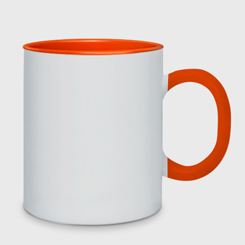 Кружка двухцветная Мопс даб, цвет белый + оранжевый - фото 2