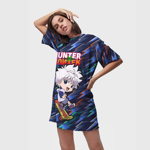 Платье-футболка 3D Киллуа Hunter x Hunter, цвет 3D печать - фото 3