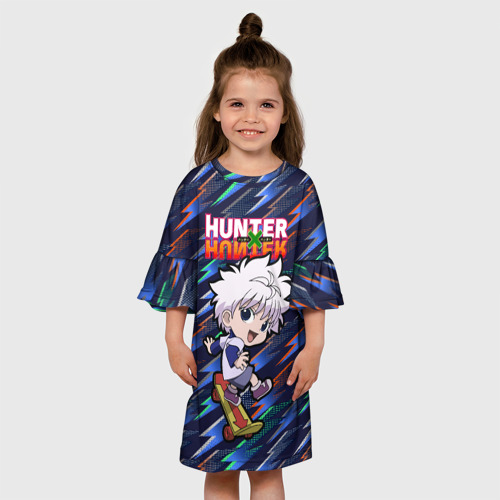 Детское платье 3D с принтом Киллуа Hunter x Hunter, вид сбоку #3