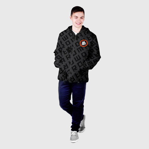 Мужская куртка 3D AS Roma Black 2022-23, цвет 3D печать - фото 3