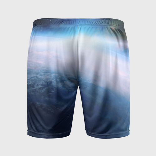 Мужские шорты спортивные с принтом Планета Земля (S), вид сзади #1