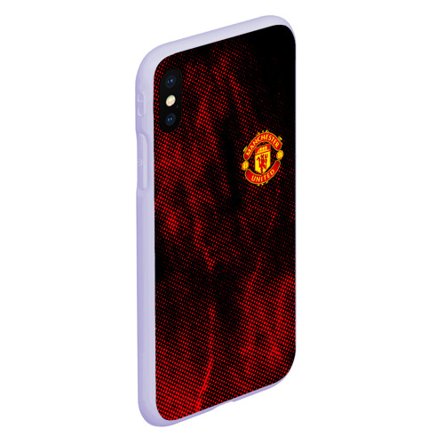 Чехол для iPhone XS Max матовый Manchester united, цвет светло-сиреневый - фото 3