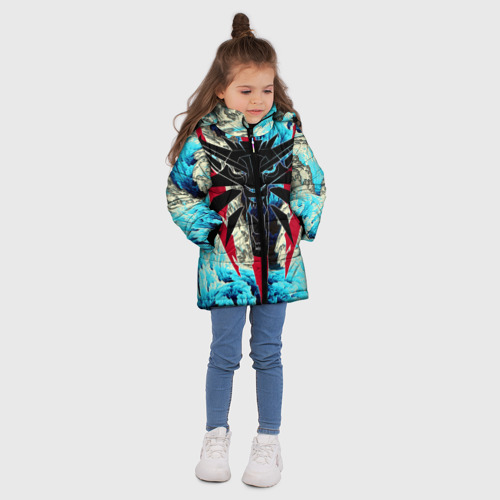 Зимняя куртка для девочек 3D с принтом Ведьмак, вид сбоку #3