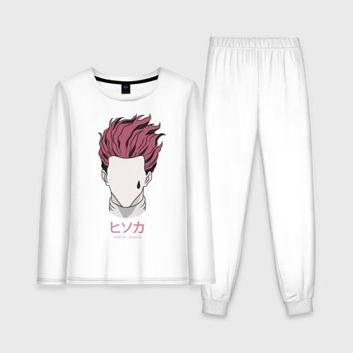 Женская пижама с лонгсливом хлопок Розовые волосы Hunter, цвет белый