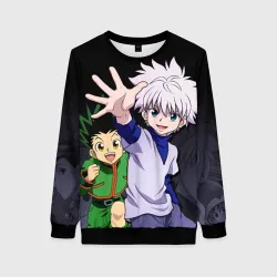 Женский свитшот 3D Охотник Hunter Киллуа Золдик