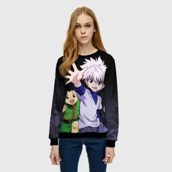 Женский свитшот 3D Охотник Hunter Киллуа Золдик - фото 2