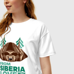 Женская футболка хлопок Oversize Из Сибири с любовью - фото 2