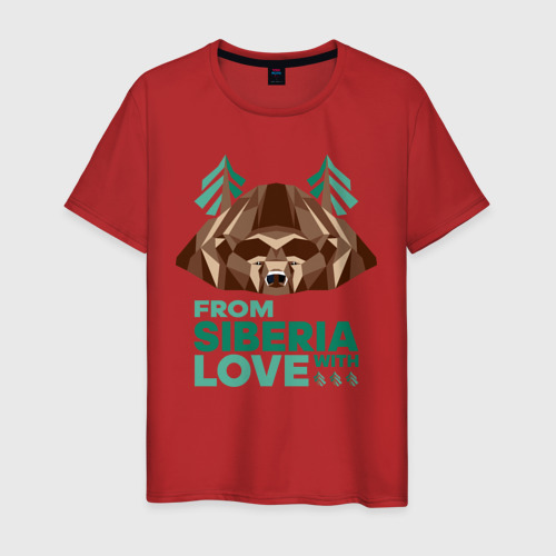 Мужская футболка хлопок Из Сибири с любовью, цвет красный