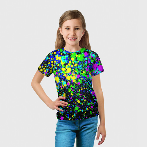 Детская футболка 3D Неоновые краски лета, цвет 3D печать - фото 5