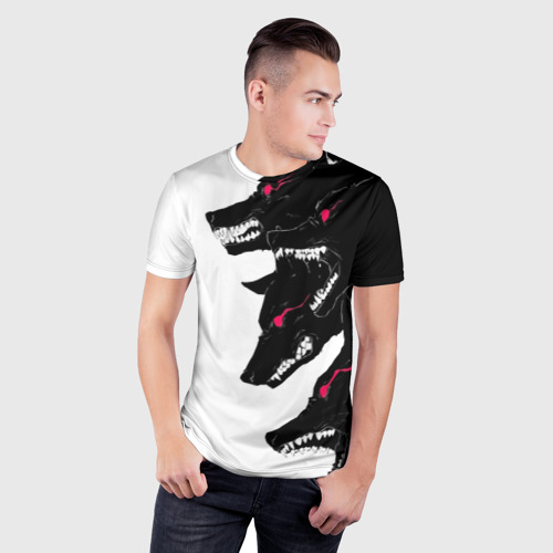 Мужская футболка 3D Slim Волки, цвет 3D печать - фото 3