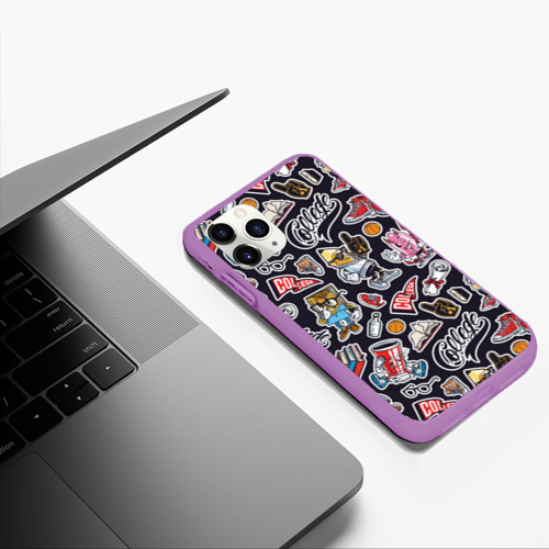 Чехол для iPhone 11 Pro Max матовый Pop art, цвет фиолетовый - фото 5