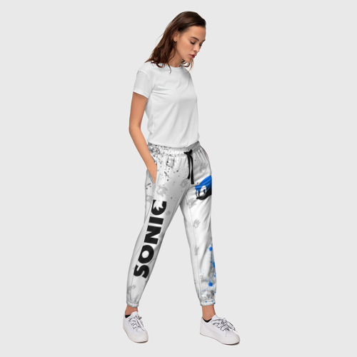 Женские брюки 3D с принтом СОНИК / SONIC, вид сбоку #3