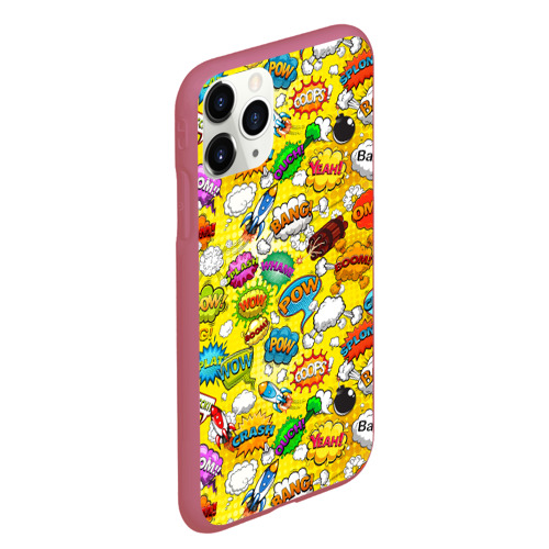 Чехол для iPhone 11 Pro Max матовый Pop art, цвет малиновый - фото 3